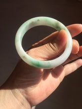 Load image into Gallery viewer, 54mm 100% natural certified sunny green/white (白底青) jadeite jade bangle BL36-5240