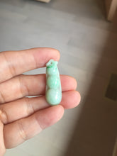 Load image into Gallery viewer, Type A 100% Natural sunny green white Three Peas in a Pod(连中三元) Four Seasons Fortune Beans(四季发财豆) jadeite PD1