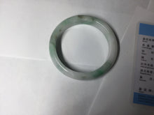 Load image into Gallery viewer, 54mm 100% natural certified sunny green/white (白底青) jadeite jade bangle BL36-5240