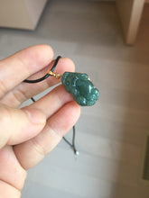 Load image into Gallery viewer, 100% Natural Type A Blue Green Gray Black 3D Pixiu (貔貅) Feng Shui Wealth Attractor Guatemala Jadeite Pendant Group Necklace PH222