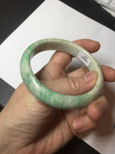 Load image into Gallery viewer, 58mm Certified type A 100% Natural sunny green/white Jadeite bangle AY85-3474