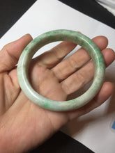Load image into Gallery viewer, 58mm Certified type A 100% Natural sunny green/white Jadeite bangle AY85-3474