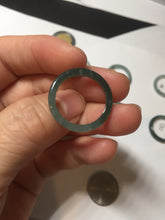 Load image into Gallery viewer, 17.7mm 7 1/2 100% natural type A icy watery green/blue icy watery Guatemala jadeite jade band ring group BP77