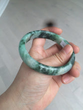 Load image into Gallery viewer, 60.1mm Certified Type A 100% Natural green/dark green Jadeite Jade bangle AS68-1658