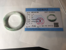 Load image into Gallery viewer, 54mm 100% natural certified sunny green/white (白底青) jadeite jade bangle BL36-5240