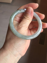 Load image into Gallery viewer, 54.2mm Certified Type A 100% Natural light green/purple/gray round cut Jadeite bangle J146-3897