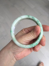 Load image into Gallery viewer, 58mm Certified type A 100% Natural sunny green/white Jadeite bangle AY85-3474