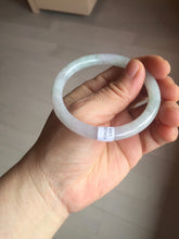 Load image into Gallery viewer, 53.5mm certified 100% natural icy watery light green purple slim round cut jadeite jade bangle PB73-1269