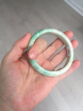 Load image into Gallery viewer, 58mm Certified type A 100% Natural sunny green/white Jadeite bangle AY85-3474