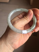 Load image into Gallery viewer, 54.2mm Certified Type A 100% Natural light green/purple/gray round cut Jadeite bangle J146-3897
