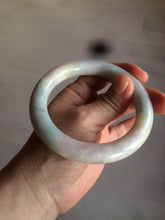 Load image into Gallery viewer, 57.9mm certified 100% natural type A light sunny green/purple/yellow chubby round cut jadeite jade bangle BF33-9221