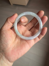 Load image into Gallery viewer, 53.5mm certified 100% natural icy watery light green purple slim round cut jadeite jade bangle PB73-1269