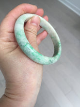 Load image into Gallery viewer, 58mm Certified type A 100% Natural sunny green/white Jadeite bangle AY85-3474