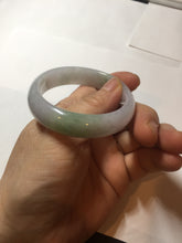Load image into Gallery viewer, 51mm certified 100% natural Type A icy watery light green purple oval jadeite jade bangle PB209-2837