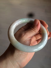 Load image into Gallery viewer, 57.9mm certified 100% natural type A light sunny green/purple/yellow chubby round cut jadeite jade bangle BF33-9221