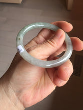 Load image into Gallery viewer, 54.2mm Certified Type A 100% Natural light green/purple/gray round cut Jadeite bangle J146-3897