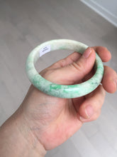 Load image into Gallery viewer, 58mm Certified type A 100% Natural sunny green/white Jadeite bangle AY85-3474