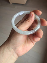 Load image into Gallery viewer, 53.5mm certified 100% natural icy watery light green purple slim round cut jadeite jade bangle PB73-1269