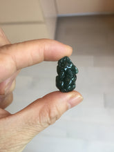 Load image into Gallery viewer, 100% Natural Type A Blue Green Gray Black 3D Pixiu (貔貅) Feng Shui Wealth Attractor Guatemala Jadeite Pendant Group Necklace PH222
