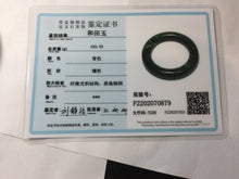 Load image into Gallery viewer, 56mm certified 100% Natural dark green/black Ocean Waves chubby round cut nephrite bangle HF138-0879