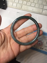 Load image into Gallery viewer, 55.7mm Type A 100% Natural dark green/blue/gray/black Guatemala slim round cut Jadeite bangle PJ107-5617