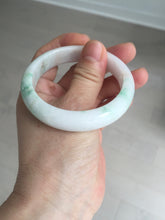 Load image into Gallery viewer, 53mm Certified Type A 100% Natural sunny green white(白底青) Jadeite Jade bangle BP45-3174