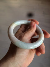 Load image into Gallery viewer, 57.9mm certified 100% natural type A light sunny green/purple/yellow chubby round cut jadeite jade bangle BF33-9221