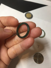 Load image into Gallery viewer, 17.5mm 7 1/4 100% natural type A icy watery green/blue icy watery Guatemala jadeite jade band ring group BP78