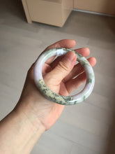 Load image into Gallery viewer, 58.8mm Certified Type A 100% Natural light green/sunny green/brown/black/purple(Rocky Mountain Dusk) chubby round cut Jadeite bangle PD90-1101