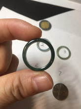 Load image into Gallery viewer, 17.5mm 7 1/4 100% natural type A icy watery green/blue icy watery Guatemala jadeite jade band ring group BP78