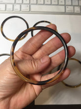 Load image into Gallery viewer, 60-62mm 100% Natural black brown beige slim Buffalo Horn bangle group CB54