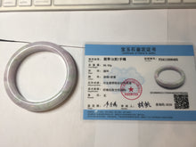 Load image into Gallery viewer, 59.5mm certified Type A 100% Natural light green sunny green light purple Jadeite Jade bangle BF147-8465