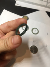 Load image into Gallery viewer, 17.5mm 7 1/4 100% natural type A icy watery green/blue icy watery Guatemala jadeite jade band ring group BP78