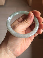 Load image into Gallery viewer, 54.5mm Certified Type A 100% Natural light green/gray/black round cut Jadeite bangle J147-3893