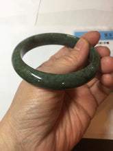 Load image into Gallery viewer, 55.7mm certified 100% natural type A dark green/black jadeite jade bangle PA35-1234