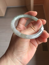 Load image into Gallery viewer, 54.5mm Certified Type A 100% Natural light green/gray/black round cut Jadeite bangle J147-3893