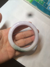 Load image into Gallery viewer, 54mm Certified 100% natural Type A olive green/white/purple jadeite jade bangle AX96-5190