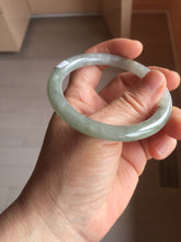 Load image into Gallery viewer, 54.5mm Certified Type A 100% Natural light green/gray/black round cut Jadeite bangle J147-3893