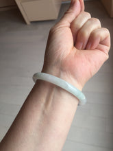 Load image into Gallery viewer, 53.5mm certified 100% natural icy watery light green purple slim round cut jadeite jade bangle PB73-1269