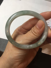 Load image into Gallery viewer, 51.8mm certified Type A 100% Natural icy watery light green/red oval Jadeite Jade bangle BQ9-3799