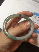 Load image into Gallery viewer, 51.8mm certified Type A 100% Natural icy watery light green/red oval Jadeite Jade bangle BQ9-3799
