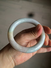 Load image into Gallery viewer, 57.9mm certified 100% natural type A light sunny green/purple/yellow chubby round cut jadeite jade bangle BF33-9221