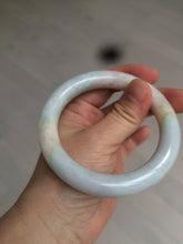 Load image into Gallery viewer, 57.9mm certified 100% natural type A light sunny green/purple/yellow chubby round cut jadeite jade bangle BF33-9221