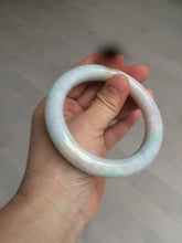 Load image into Gallery viewer, 57.9mm certified 100% natural type A light sunny green/purple/yellow chubby round cut jadeite jade bangle BF33-9221