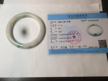 Load image into Gallery viewer, 59mm Certified 100% natural Type A sunny green/white jadeite jade bangle AX97-4353