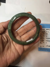 Load image into Gallery viewer, 55.7mm certified 100% natural type A dark green/black jadeite jade bangle PA35-1234
