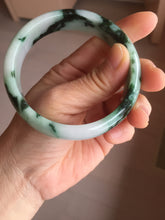 Load image into Gallery viewer, 59.2mm Certified Type A 100% Natural sunny green/dark green/purple/white Spring Forest broad Jadeite bangle PH71-0574
