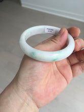 Load image into Gallery viewer, 55.7mm Certified Type A 100% Natural sunny green white Jadeite Jade bangle BP44-3179