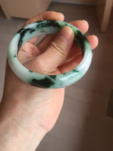 Load image into Gallery viewer, 59.2mm Certified Type A 100% Natural sunny green/dark green/purple/white Spring Forest broad Jadeite bangle PH71-0574