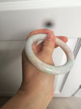 Load image into Gallery viewer, 57.9mm certified 100% natural type A light sunny green/purple/yellow chubby round cut jadeite jade bangle BF33-9221